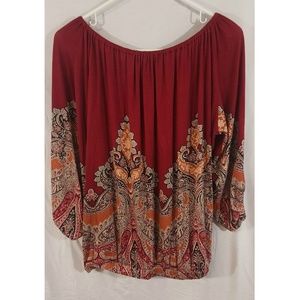 One 7 Six Womens Sleeve Elastic Neck Tops Size M